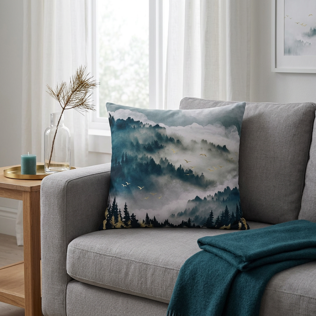Misty Mountains - Decorative Pillow Cover