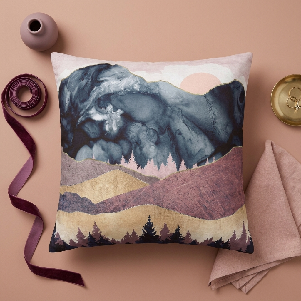 Mauve Vista - Decorative Pillow Cover