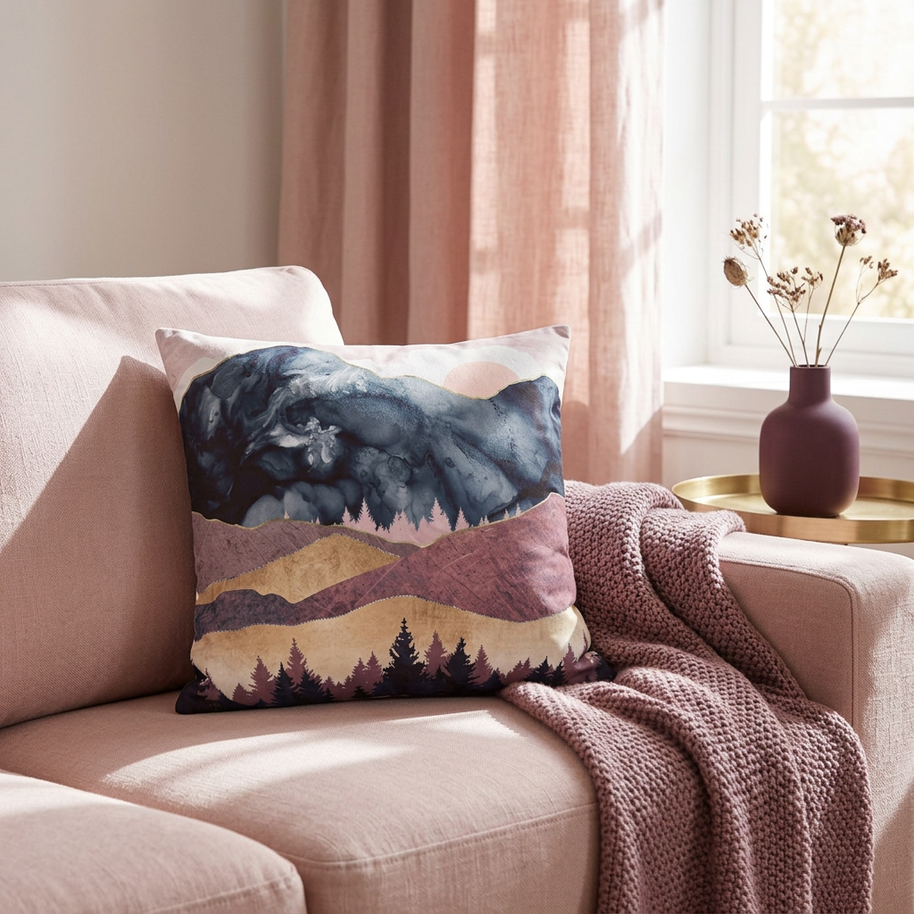 Mauve Vista - Decorative Pillow Cover
