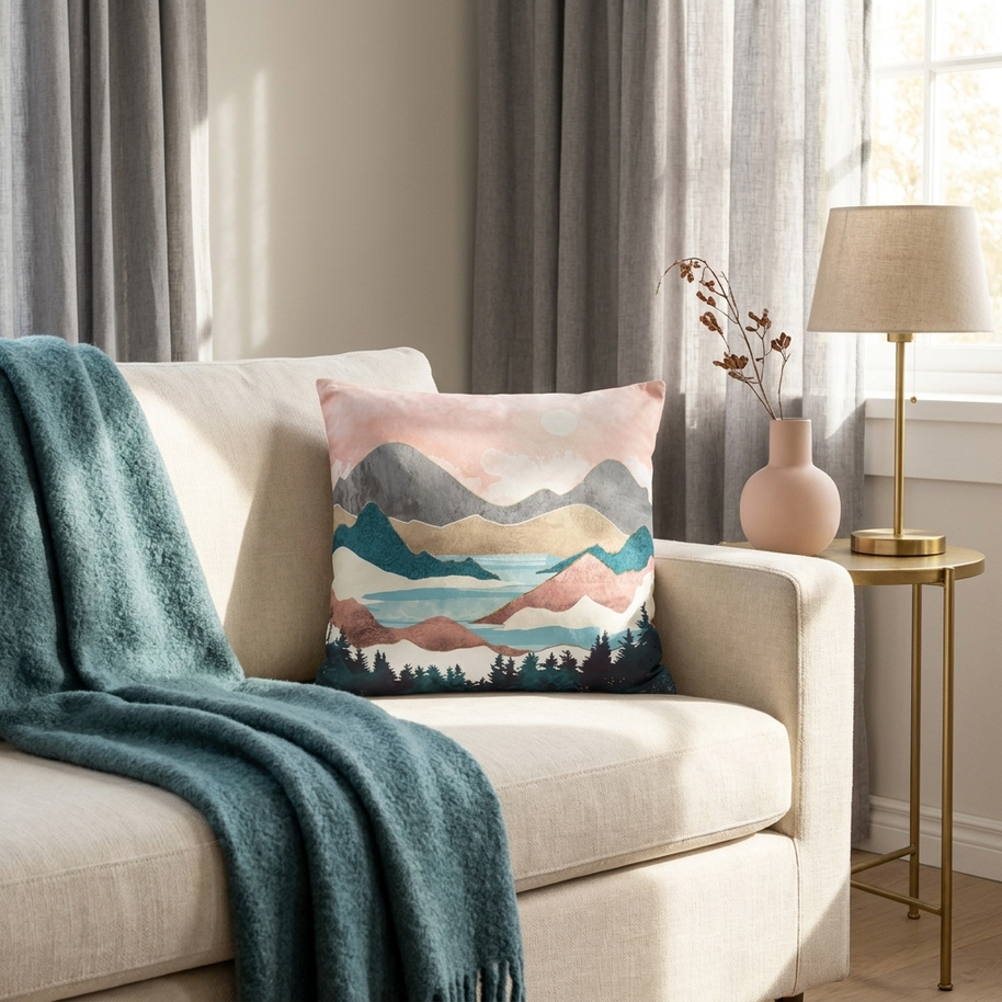 Lake Sunrise - Decorative Pillow Cover