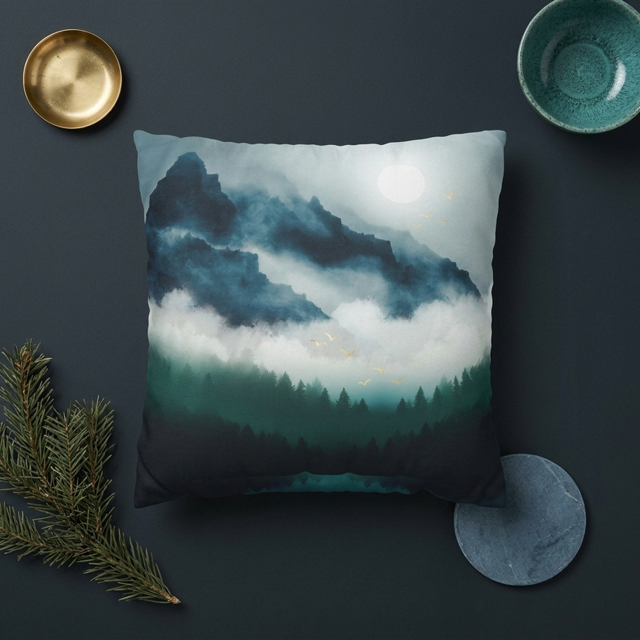 Midnight Moon Reflection - Decorative Pillow Cover
