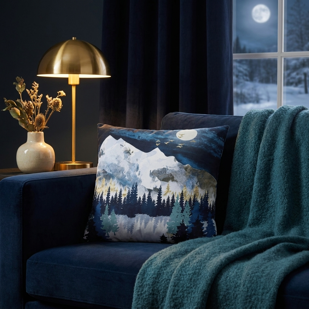 Moonlit Snow - Decorative Pillow Cover
