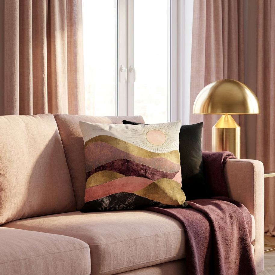 Blush Sun - Decorative Pillow Cover