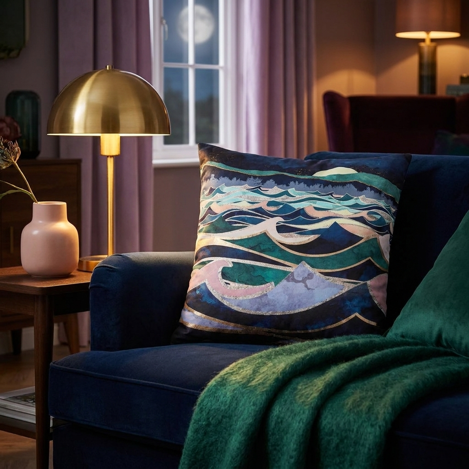 Moonlit Ocean - Decorative Pillow Cover