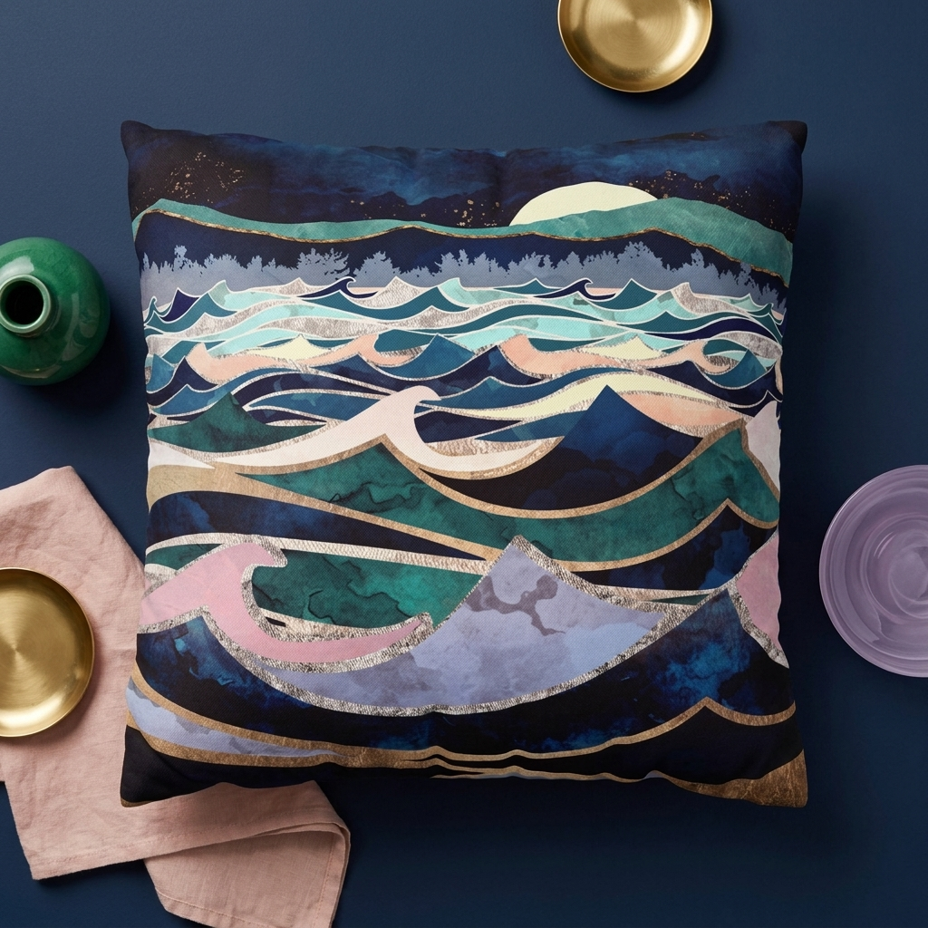 Moonlit Ocean - Decorative Pillow Cover