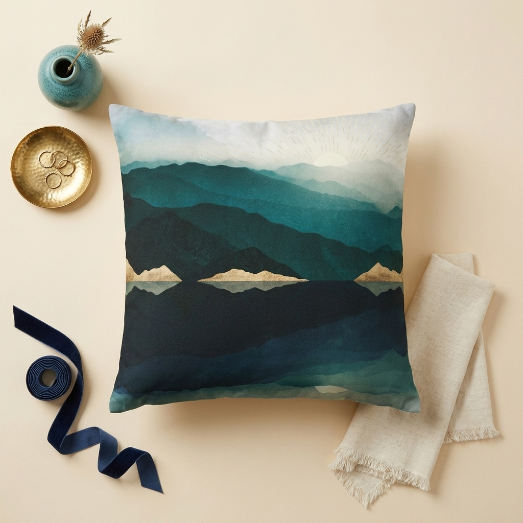 Waters Edge Reflection - Decorative Pillow Cover