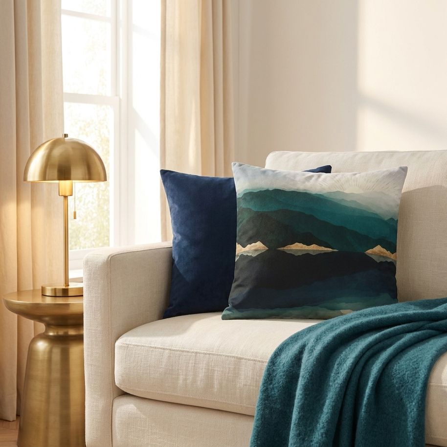 Waters Edge Reflection - Decorative Pillow Cover