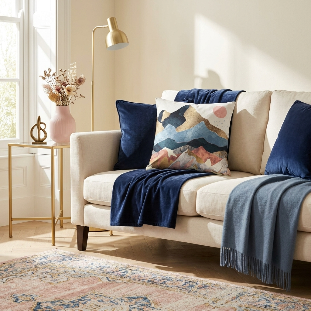 Golden Peaks - Decorative Pillow Cover