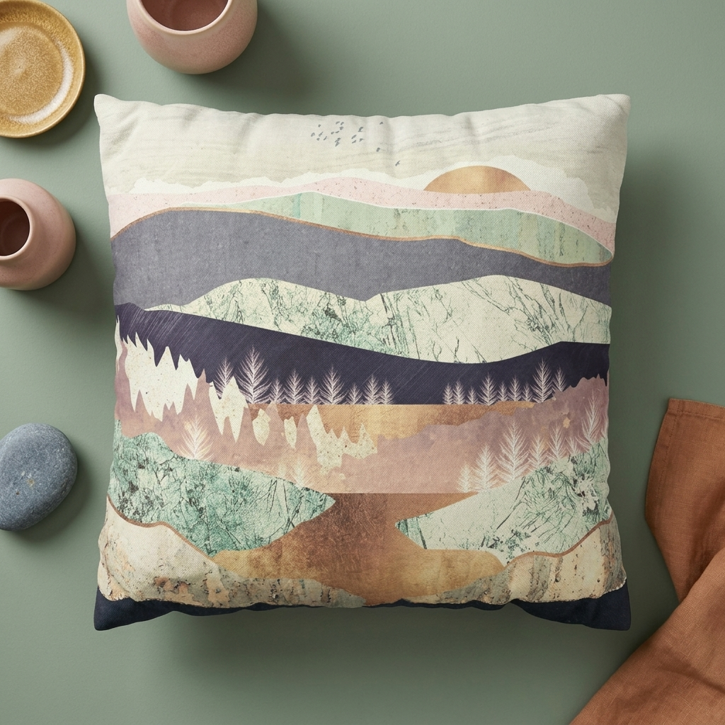 Golden Spring Reflection - Decorative Pillow Cover