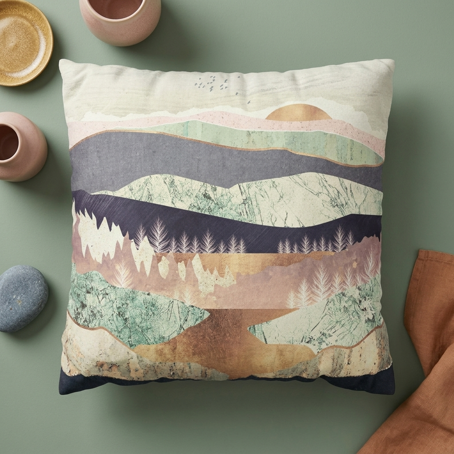 Golden Spring Reflection - Decorative Pillow Cover