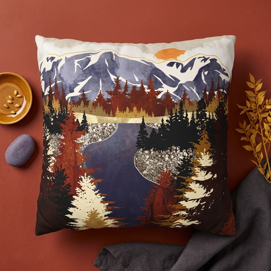 Autumn River - Decorative Pillow Cover