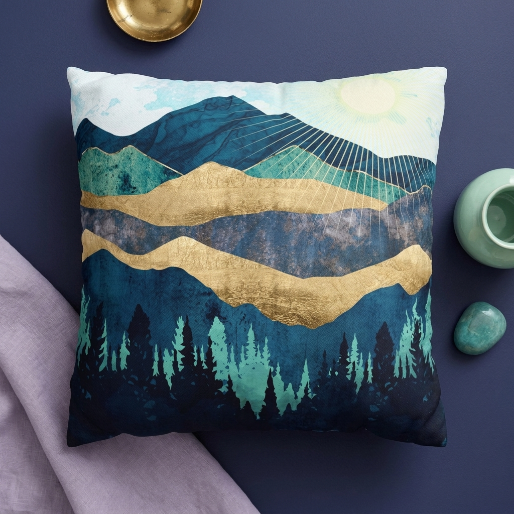Blue Forest - Decorative Pillow Cover