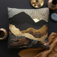Copper and Gold Mountains - Decorative Pillow Cover