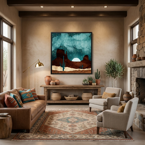 Desert Night - Matte Canvas, Framed (Multi-color)