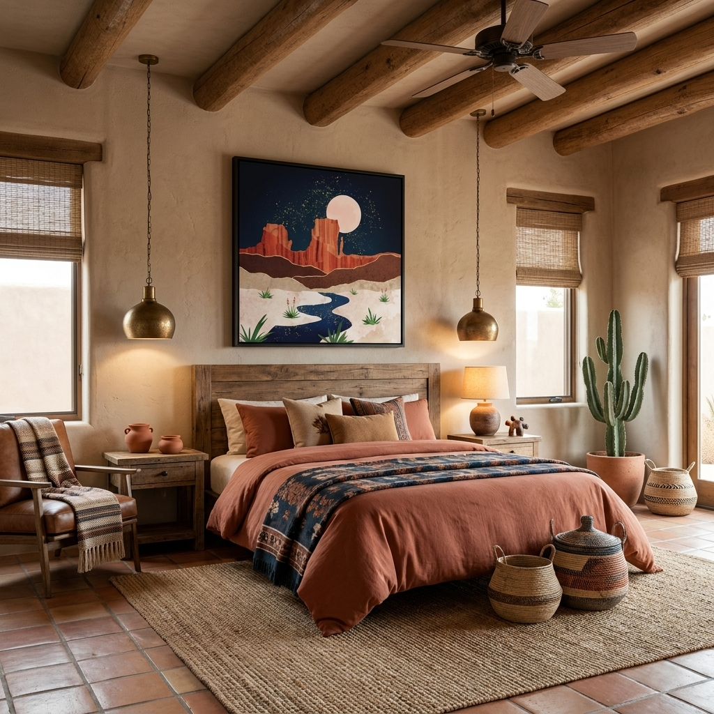 Desert Stars River - Matte Canvas, Framed (Multi-color)