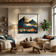 Malachite Mountains - Matte Canvas, Framed (Multi-color)