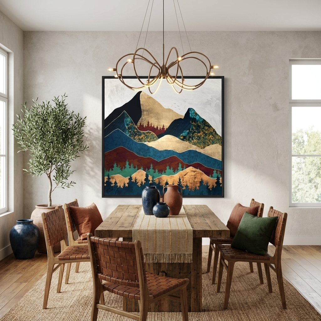 Malachite Mountains - Matte Canvas, Framed (Multi-color)