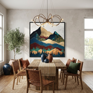 Malachite Mountains - Matte Canvas, Framed (Multi-color)