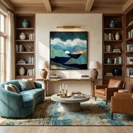 Ocean Clouds - Matte Canvas, Framed (Multi-color)