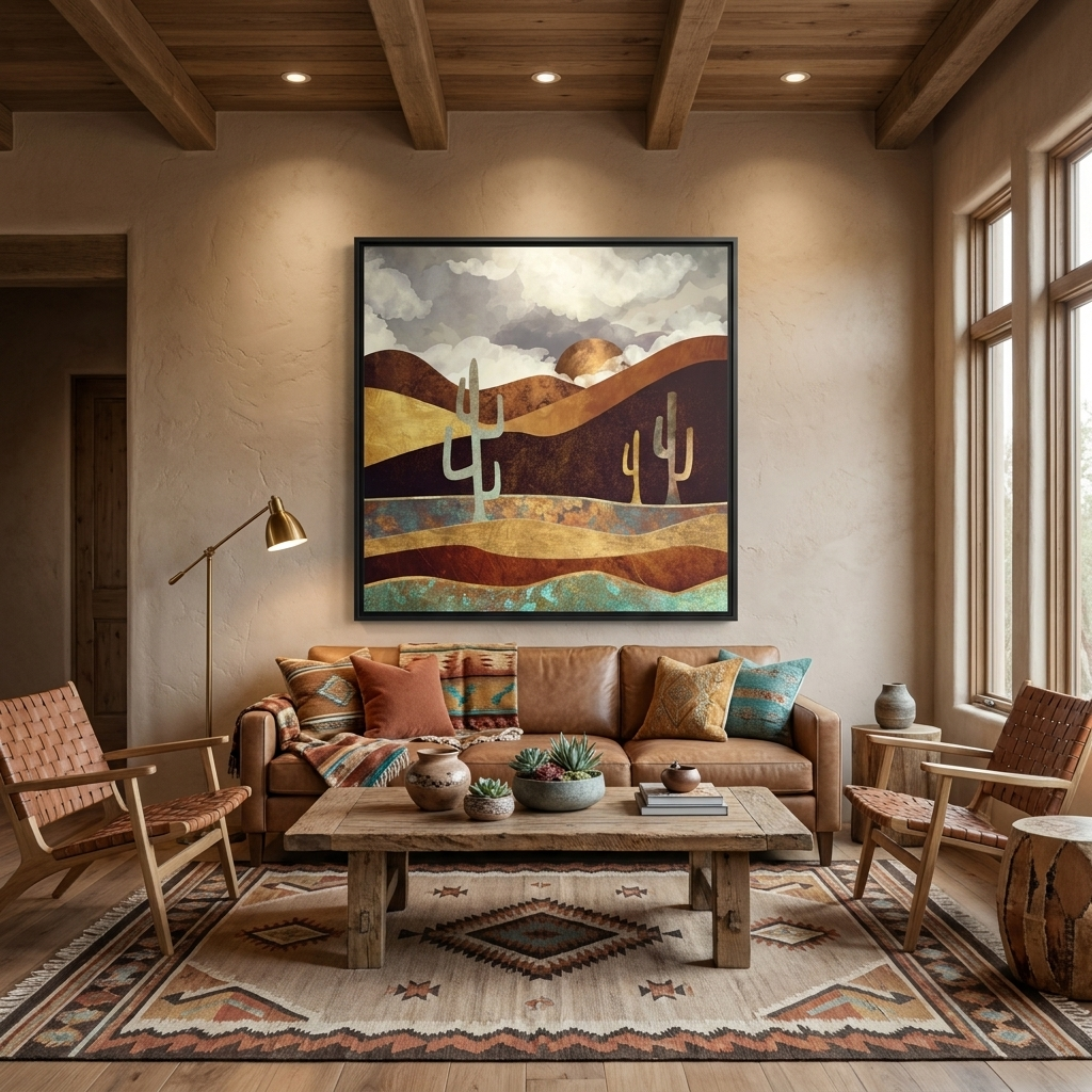 Patina Desert - Matte Canvas, Framed (Multi-color)