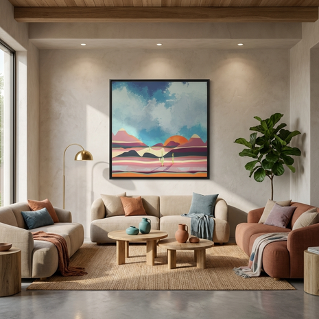 Pink Desert Glow - Matte Canvas, Framed (Multi-color)