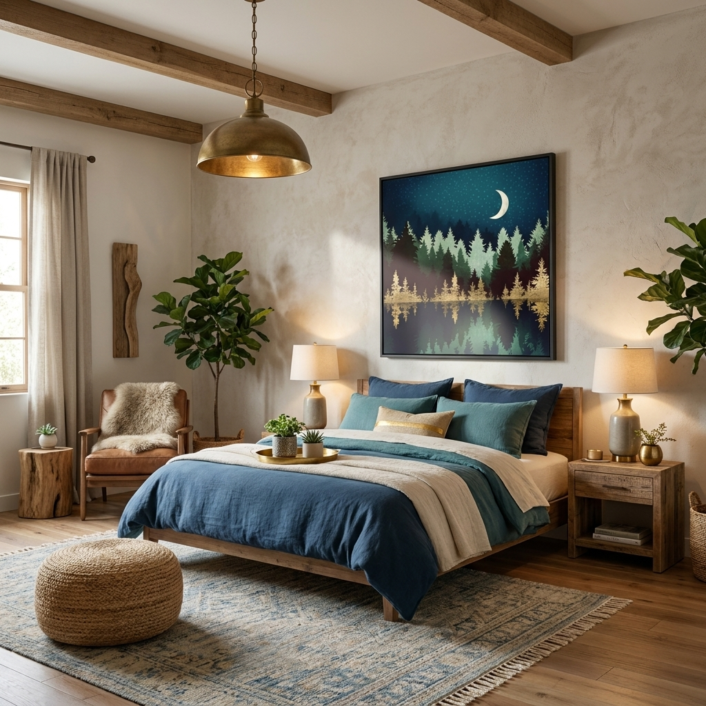 Star Forest Reflection - Matte Canvas, Framed (Multi-color)