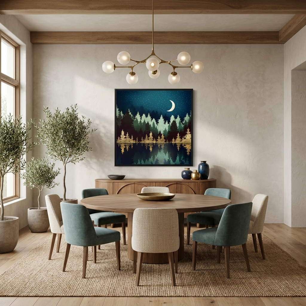 Star Forest Reflection - Matte Canvas, Framed (Multi-color)