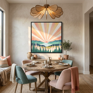 Summer Sunset - Matte Canvas, Framed (Multi-color)