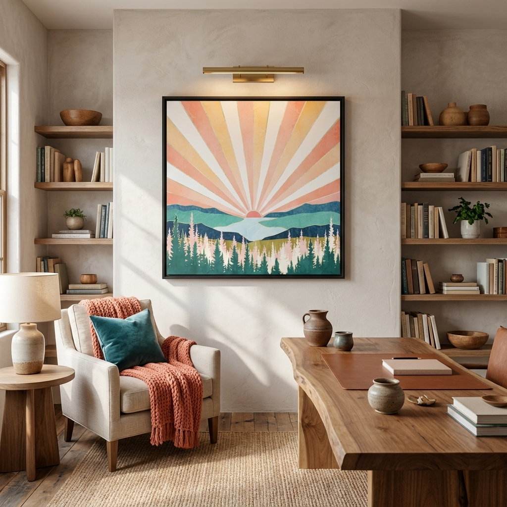 Summer Sunset - Matte Canvas, Framed (Multi-color)