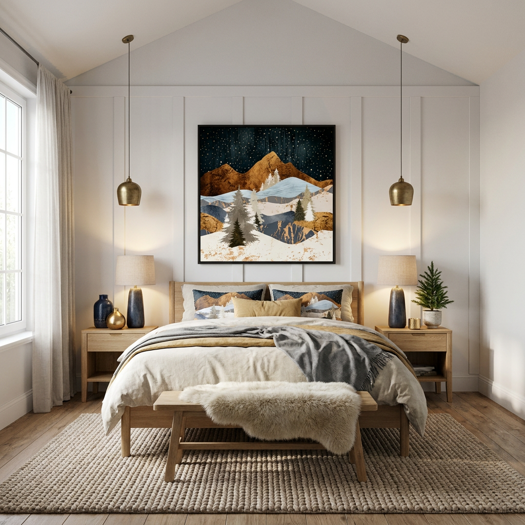 Winter Stars - Matte Canvas, Framed (Multi-color)