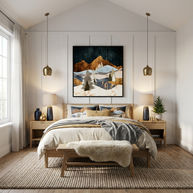 Winter Stars - Matte Canvas, Framed (Multi-color)
