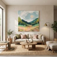 Spring Flower Vista Matte Canvas, Stretched, No Frame