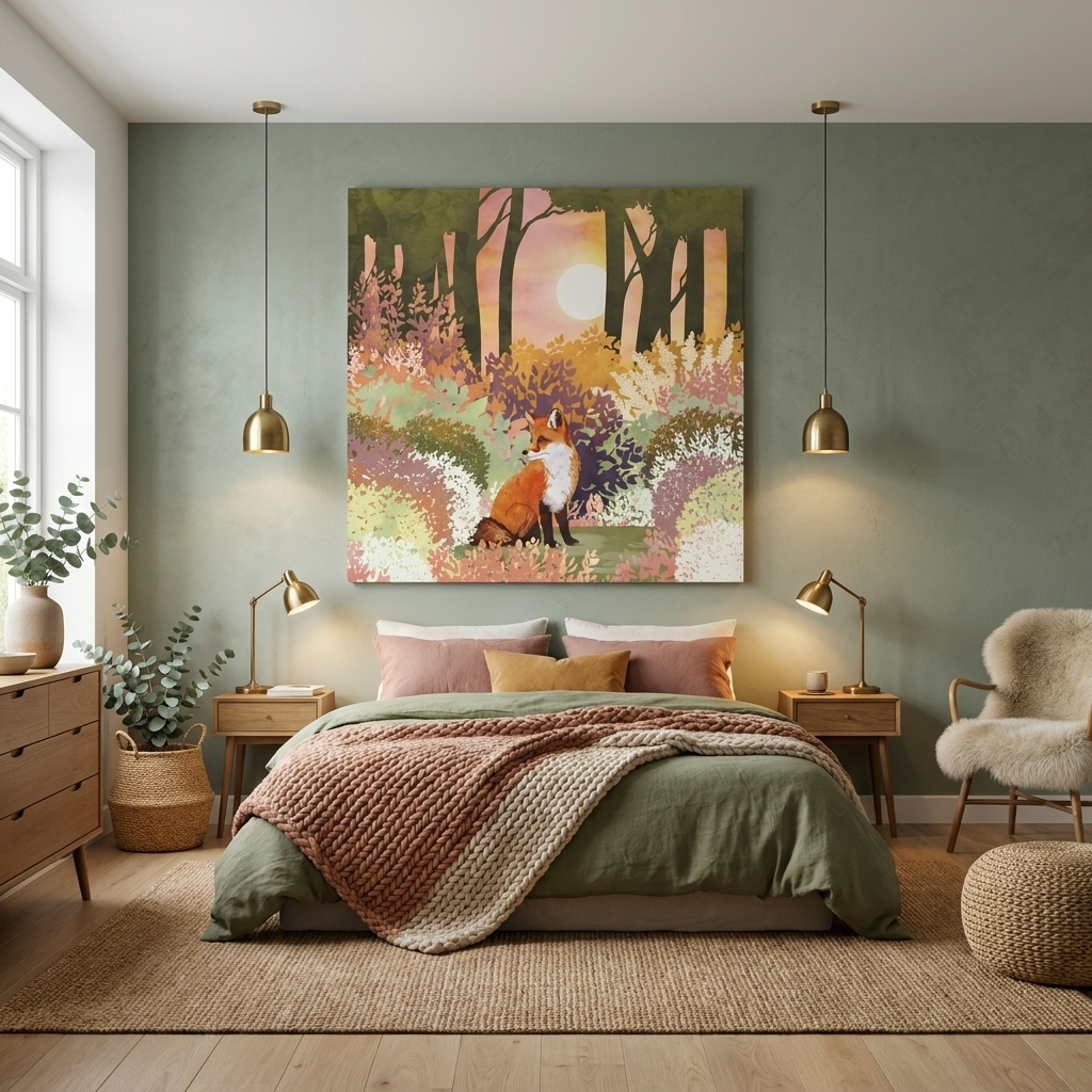 Spring Fox Matte Canvas, Stretched, No Frame
