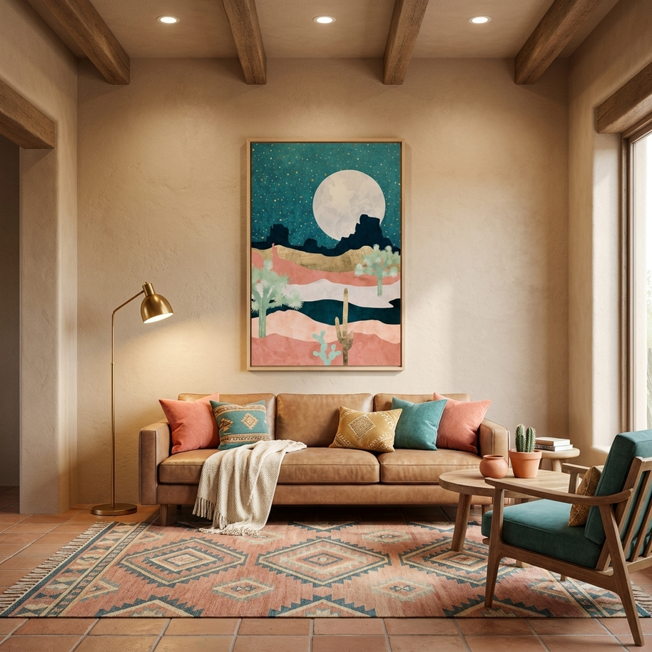 Desert Moon Vista - Poster Print - No Frame