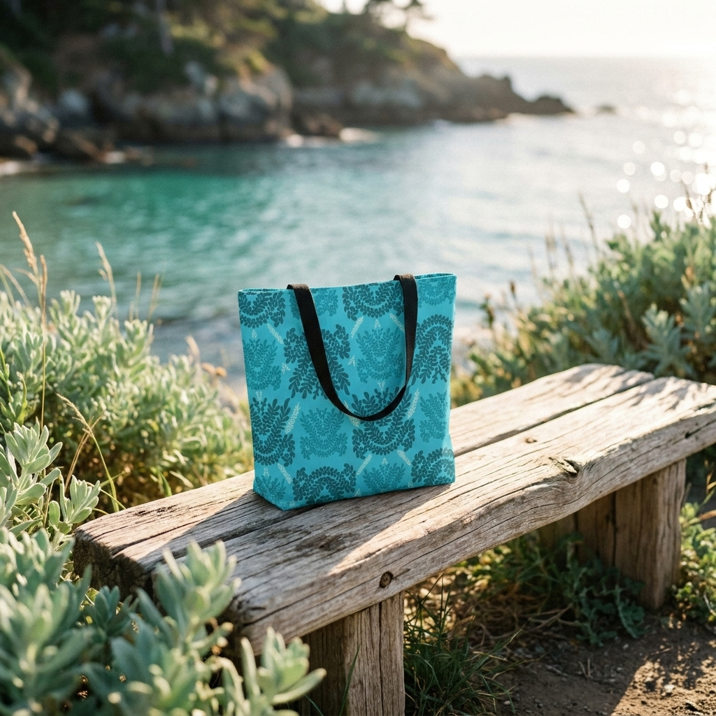 Blue Teal and Mint Botanical II - Tote Bag