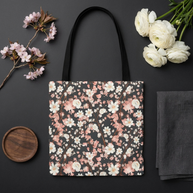 Botanical Blossoms with Charcoal - Tote Bag