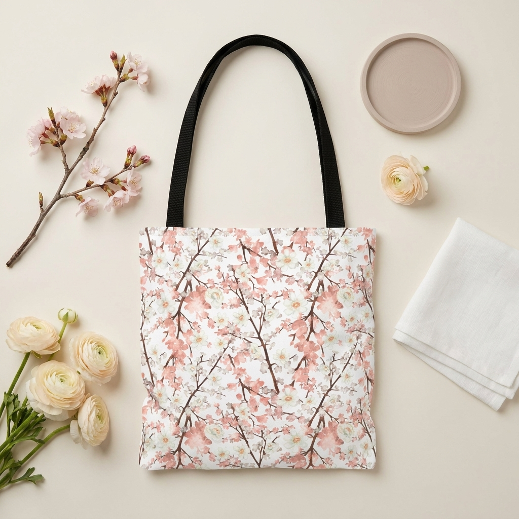 Botanical Blossoms with White - Tote Bag