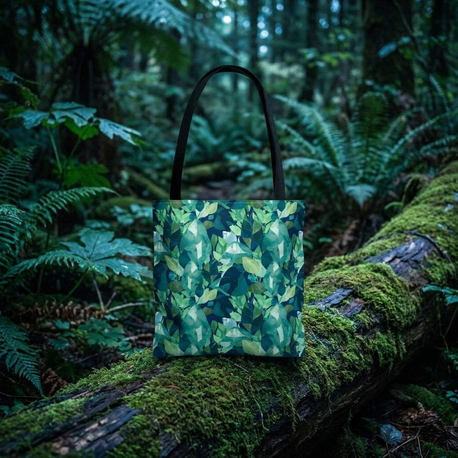 Botanical Leaves with Navy - Tote Bag