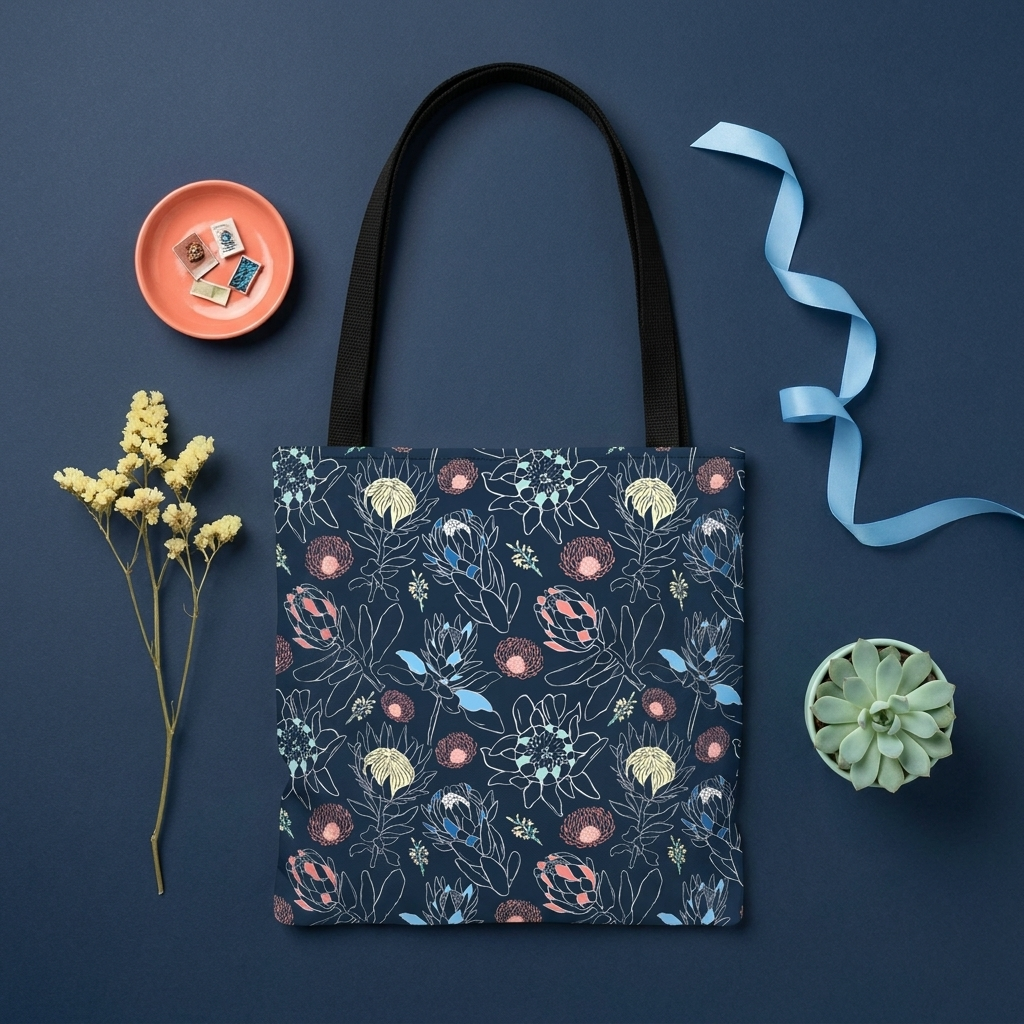 Proteas with Navy and Color Pop - Tote Bag