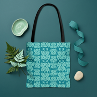 Teal and Mint Botanical - Tote Bag