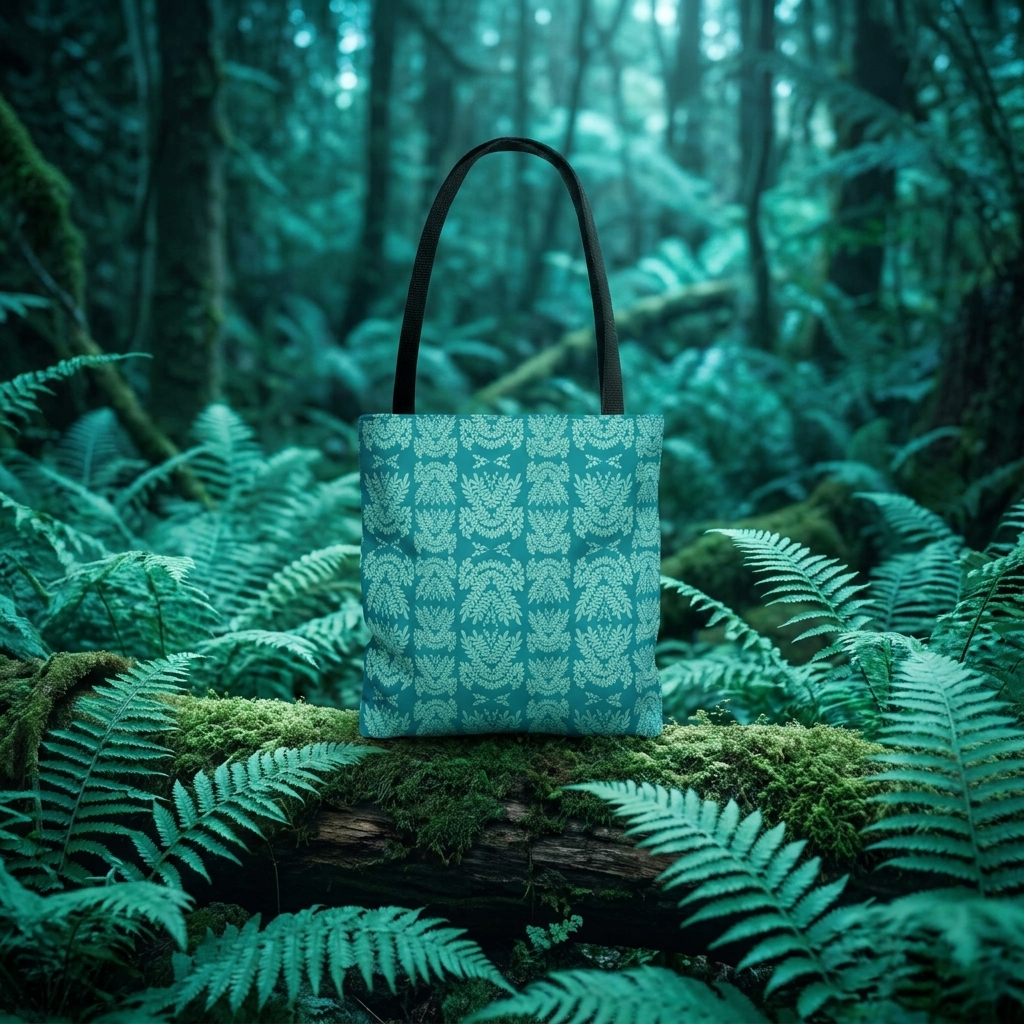 Teal and Mint Botanical - Tote Bag