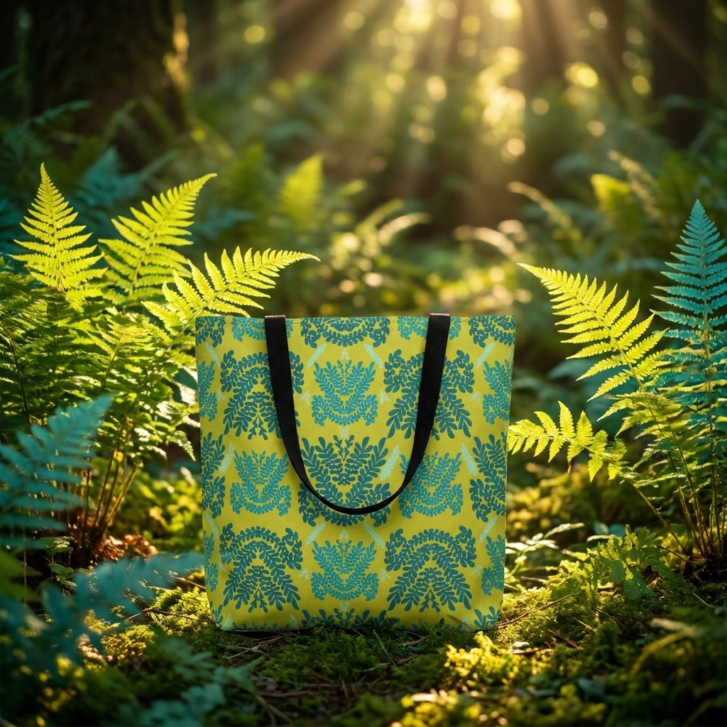 Teal Mint and Lime Botanical - Tote Bag