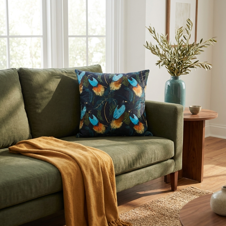 Birds of Paradise Botanical - Decorative Pillow Cover