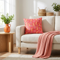 Botanical Leopard with Pink - Decorative Pillow Cover