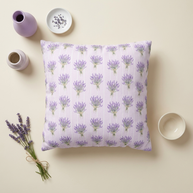 Lavender Bouquet with White Stripes - Decorative Pillow Cover