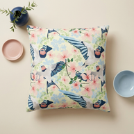 Swallows and Blossoms with Yellow - Decorative Pillow Cover