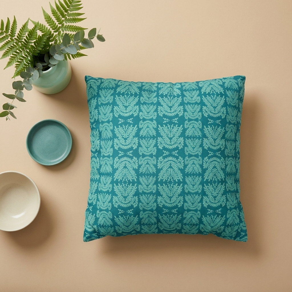 Teal and Mint Botanical - Decorative Pillow Cover