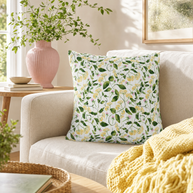 Wild Flowers with Subtle Stripes - Decorative Pillow Cover