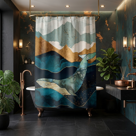 Blue Whale - Shower Curtain
