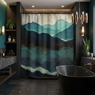 Indigo Mountains - Shower Curtain
